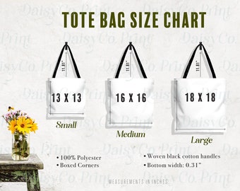 Tabla de tallas de bolso de mano AOP, maqueta de bolso de mano AOP de marca genérica, tabla de tallas para bolso de lona AOP, tabla de tallas de bolso de mano, maqueta de tamaño de bolso de mano