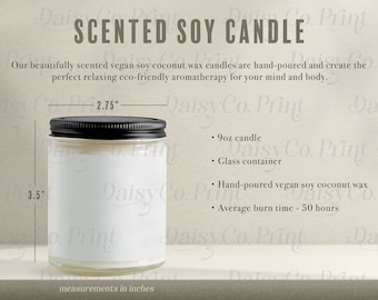 Candle Mockup, Candle Size Chart, White Candle Mockup, Jar Candle Mockup, Candle Sizing Chart, Candle Mockup Size Chart, Printify Mockup