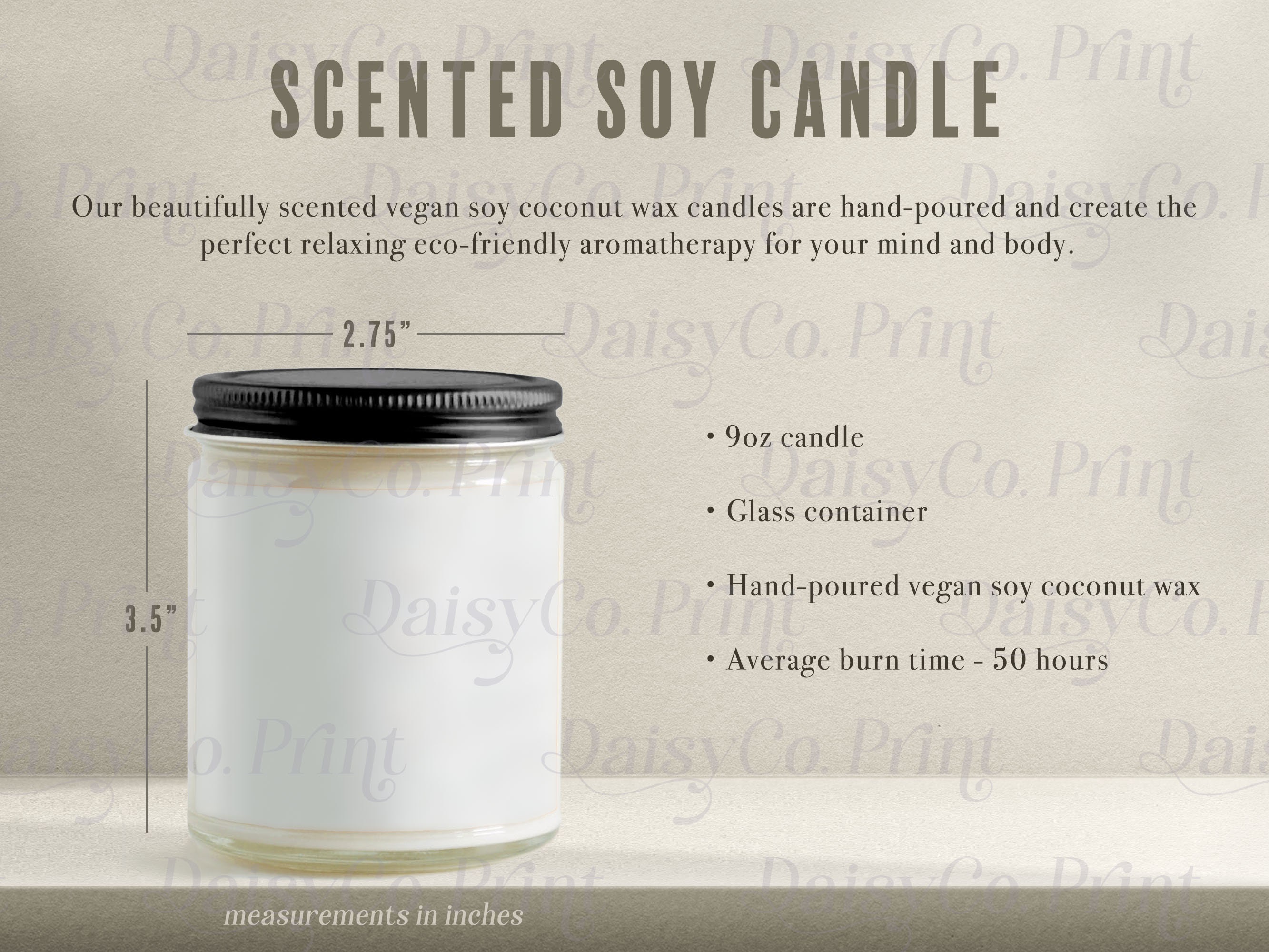 Candle Mockup, Candle Size Chart, White Candle Mockup, Jar Candle