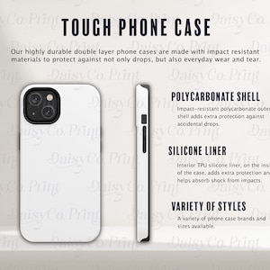 Tough Phone Case Mockup Size Chart, Generic Brand Tough Phone Cases, Tough Phone Case Mockup, Printify Tough Phone Case, Dual Layer Case