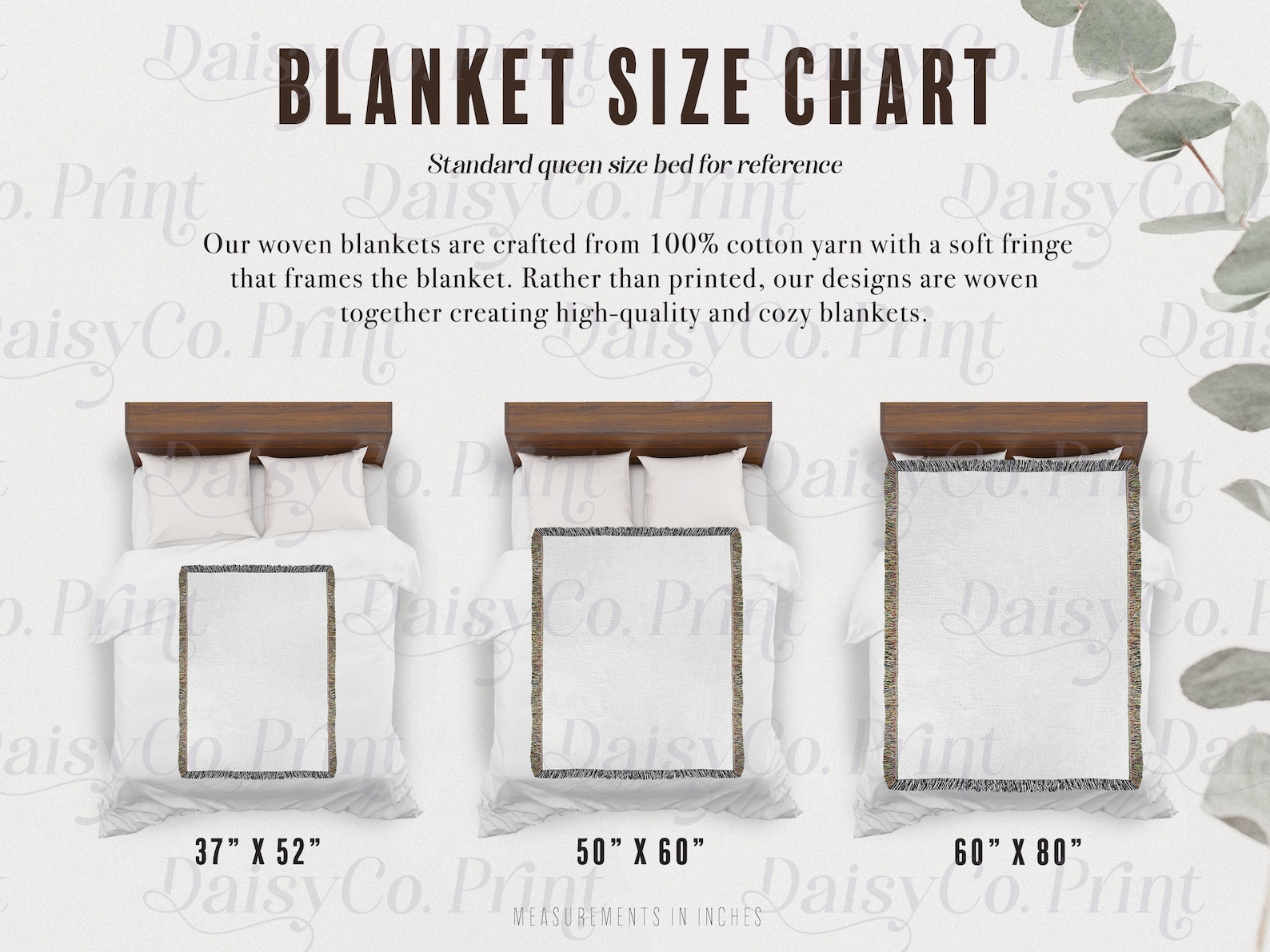Woven Blanket Size Chart Woven Blanket Mockup Size Chart Jacquard