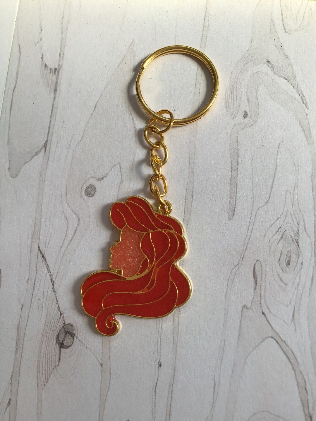 Disneys the Little Mermaid Ariel Resin Keyring Etsy
