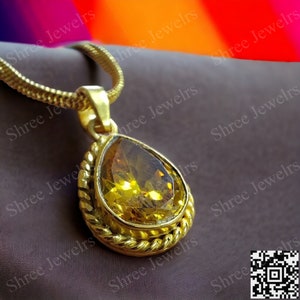 Jupiters Blessing Yellow Sapphire Pukhraj Pendant - Vedic Astrology Gemstone for Prosperity and Wisdom - Authentic Jyotish Quality