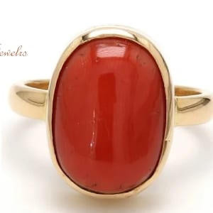 Red Coral Ring, Coral Ring, Statement Ring, Handmade Ring, Coral Jewelry, Personalized Gifts For Mom, Gift For Her, Gemstone Coral Ring