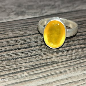 Yellow Sapphire Ring Natural Certified Gemstone Ring Pukhraj Ring In Copper Panchdhatu Sliver Plated Ring Handmade Ring For Men And Woman