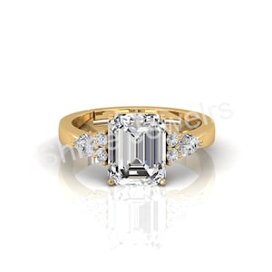 Radiant Cut Engagement Ring Gold ring Silver ring Cubic Zirconia (CZ) Simulant ring Promise Ring Stacking ring Solitaire Ring Gift for her