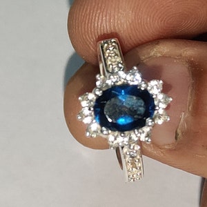 Natural Certified Blue Sapphire/ Neelam 925 Silver Adjustable Rashi Ratan Astrological Purpose Ring For Man & Woman By Astrogemsrings
