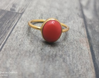 Red Coral Ring, Coral Ring, Statement Ring, Handmade Ring, Coral Jewelry, Personalized Gifts For Mom, Gift For Her, Gemstone Coral Ring