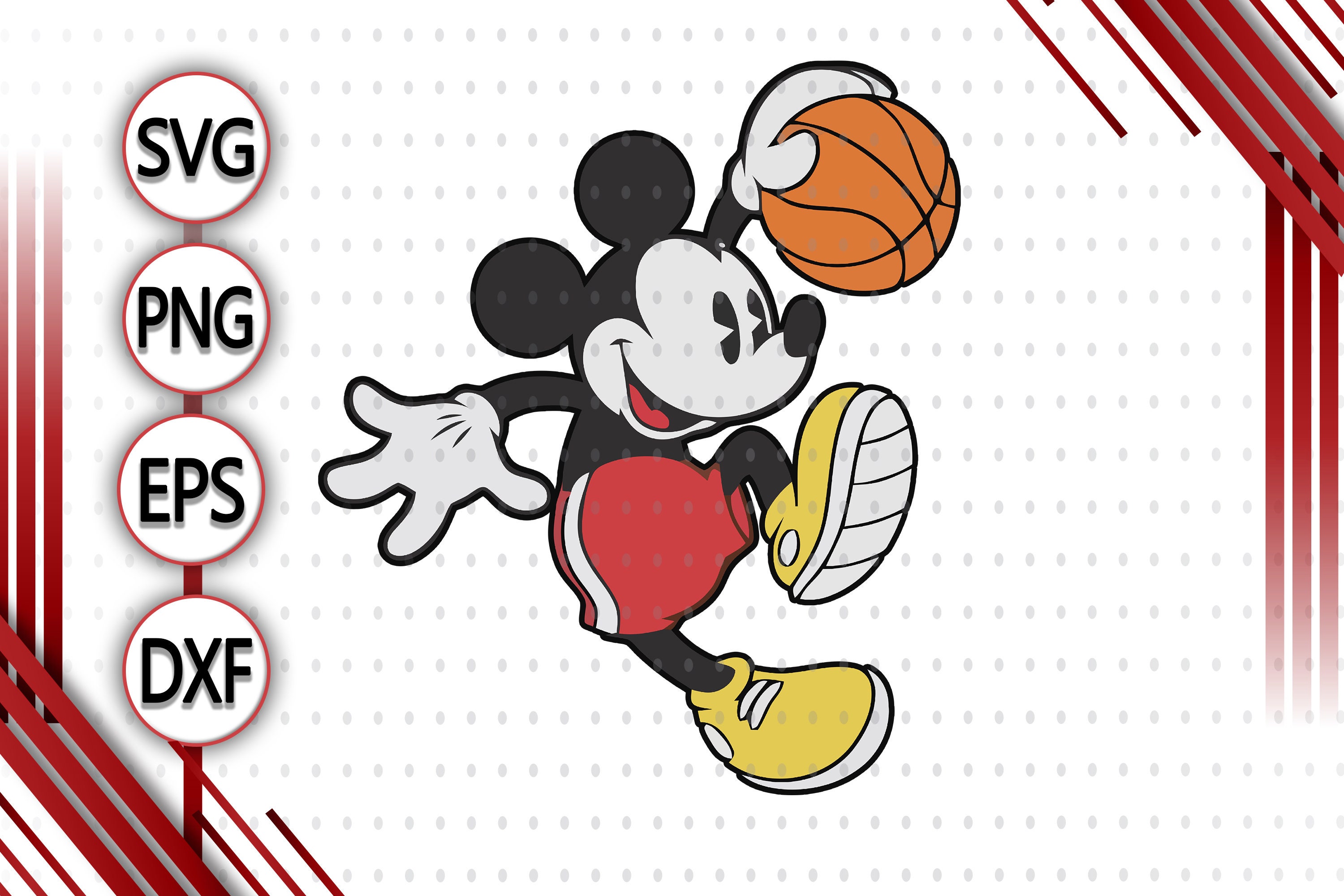 Mickey mouse basketball Silhouette Vector, Clipart Images, Pictures