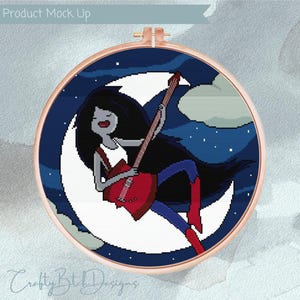 Tijd voor avontuur kruissteek - Marceline Moon kruissteekpatroon - Instant download - Cartoon kruissteekpatroon