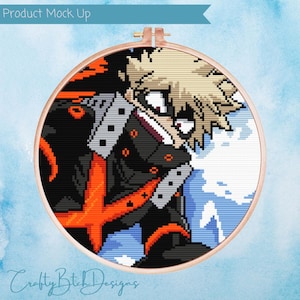 My Hero Academia Cross Stitch Pattern - Instant Download - Anime Cross Stitch - Katsuki Bakugo - Dynamight