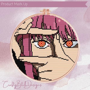 Chainsaw Man - Makima Eye Cross Stitch Pattern - Instant Download - Denji - Anime - Cartoon - Geeky - Girly - Cute - Embroidery