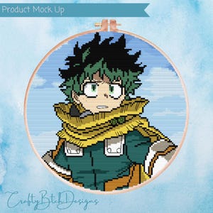 My Hero Academia Cross Stitch Pattern - Instant Download - Anime Cross Stitch - Deku - Izuku Midoriya - Superhero - Geeky - Nerdy
