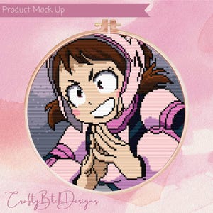 My Hero Academia Ochaco Uraraka Cross Stitch Pattern - Instant Download - Uravity - Deku - Anime Cross Stitch - MHA