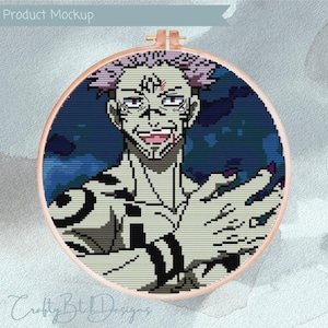 Jujutsu Kaisen - Sukuna JJK Cross Stitch Pattern - Instant Download - Anime - Geeky - Nerdy