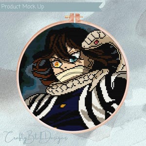Demon Slayer Cross Stitch Pattern - Serpent Hashira - Instant Download - Anime Cross Stitch - Obanai Iguro - Kimetsu no Yaiba
