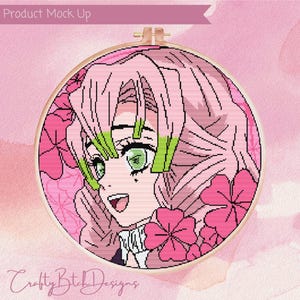 Demon Slayer - Mitsuri Kanroji Cross Stitch Pattern - Love Hashira Cross Stitch - Anime Cross Stitch - Instant Download