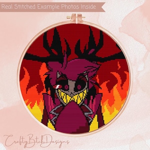 Hazbin Hotel Alastor Stitch Pattern - Instant download - Anime Cross Stitch Pattern - Cartoon Cross Stitch - Geeky Cross Stitch