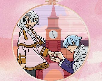 Frieren: Beyond Journey&#39;s End Cross Stitch Pattern - Instant Download - Anime - Cartoon - Cute - Girly - Embroidery