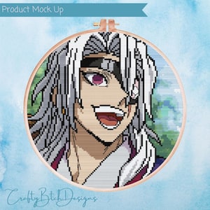 Demon Slayer - Tengen Uzui Cross Stitch Pattern - Instant Download - Anime Cross Stitch - Cartoon - Nerdy - Geeky - Bling - Sound Hashira