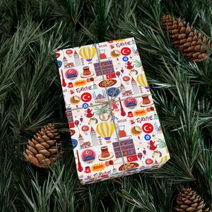 Turkey Love Wrapping Paper: Celebrate Turkish Culture, Istanbul, Hagia Sophia, Cappadocia, Turkish Delight, Perfect for Special Occasions
