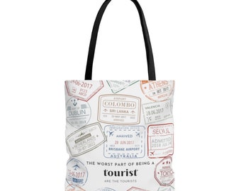 Passport Stamps Tote Bag: Embrace Wanderlust with Style and a Touch of Unique Humor