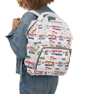 Croatian Diaper Backpack: baby Croat, gift for parents, Adriatic sea, Balkan country, Hrvatska, perfect for Croatian mothers