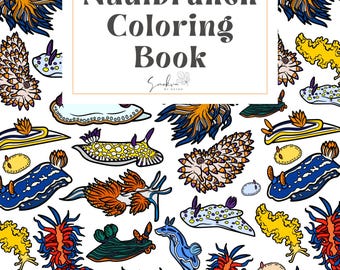 Libro para colorear de nudibranquios: vibrantes ilustraciones de babosas marinas (descarga digital)