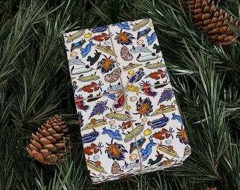 Nudibranch Wrapping Paper: Vibrant Sea Slug Design, Gift for Divers