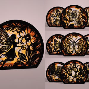 Arquivo de corte a laser para lanterna borboleta Glowforge, Porta-velas em formato de lanterna Svg, Abajur de mesa em formato de borboleta Svg, Suporte para velas DIY Svg