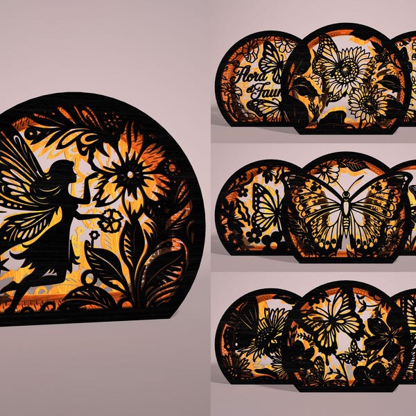 Vlinderlantaarn lasergesneden bestand Glowforge, kaarshouder lantaarn vector Svg, vlinder tafellamp svg, DIY theelichthouder Svg