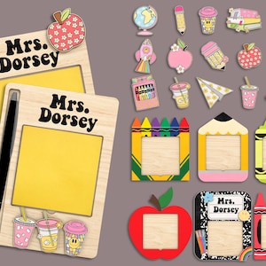 Suporte para bloco de notas adesivas de professor, bloco de notas, presente para professor, svg para professor, lápis svg, Glowforge svg, suporte para bloco de notas