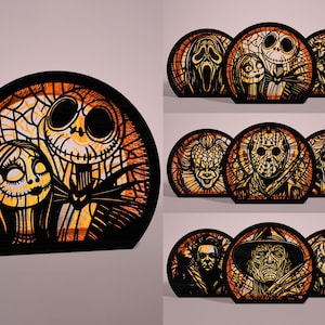 Horrorfilm lantaarn SVG, enge Halloween lamp gesneden bestand, laser klaar voor Cricut & Glowforge, instant digitale download