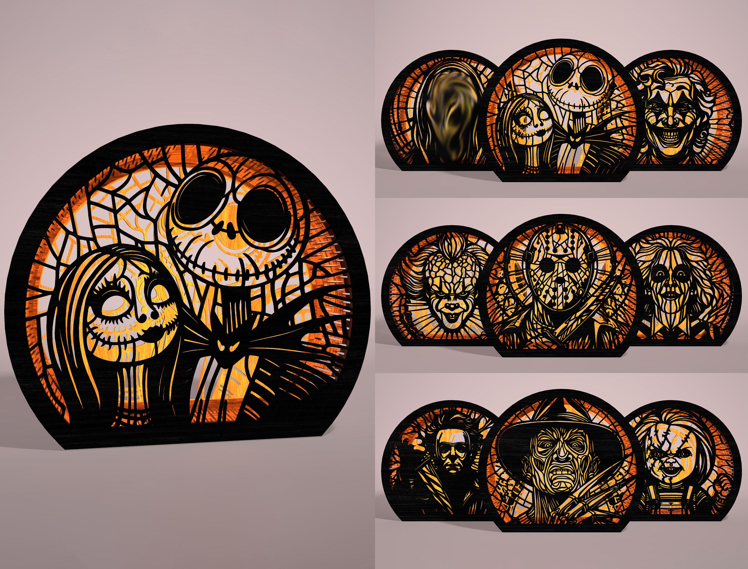 Horror Movie Lantern SVG, Scary Halloween Lamp Cut File, Laser Ready for Cricut & Glowforge , Instant Digital Download