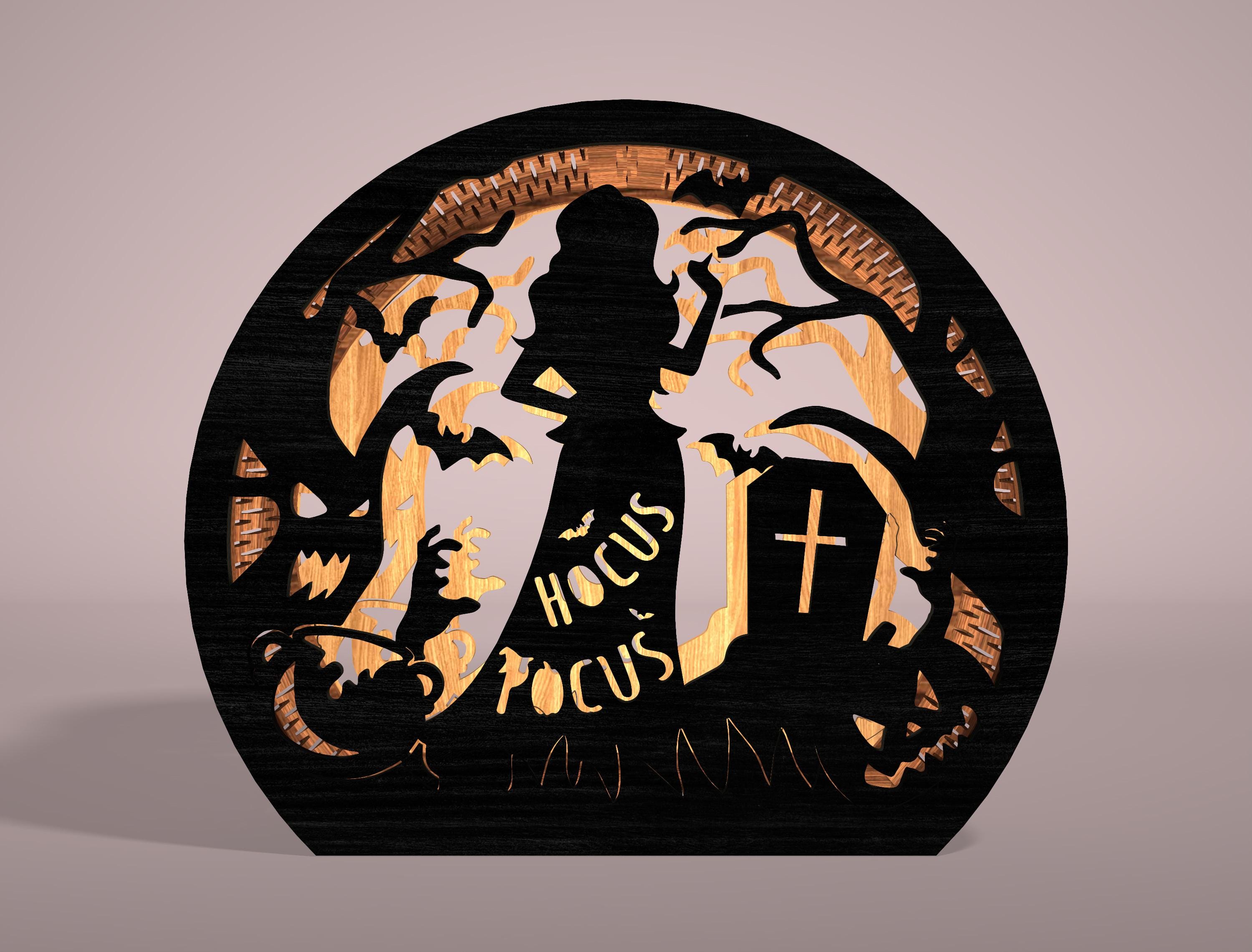 Hocus Pocus SVG Bundle, Halloween Witch Laser Cut File, Layered Sign ...