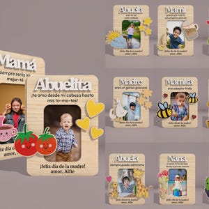 Cadeau fête des mères, cadre photo, cadeau pour maman, magnet photo fête des mères, cadeau pour grand-mère, cadre photo fête des mères, photo d'enfants, réfrigérateur