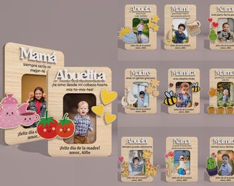 Moederdagcadeau, fotolijst, cadeau voor moeder, Moederdag fotomagneet, cadeau voor oma, Moederdag fotolijst, kinderfoto, koelkast