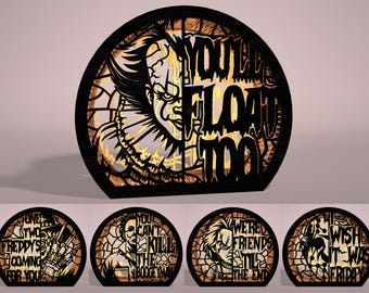 Movie Killers Lantern laser cut file Glowforge, Halloween Character Lantern, Horror Movies Lantern, Scary Halloween Movies Lantern