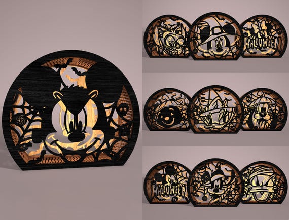 Halloween Layered Lantern SVG, 3mm Wood Cut File, Spooky Decor Laser Cut Template, Glowforge Cricut Vector Design
