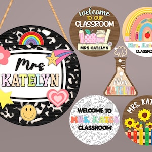 Placa de porta de professor personalizada Svg, placa de porta de professor 3D, placa de boas-vindas de professor, placa de volta às aulas, presentes de agradecimento a professores, arquivo Glowforge
