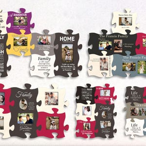 Familie Name Puzzle SVG, benutzerdefinierte Puzzle Zeichen geschnitten Datei, personalisierte Wandkunst, Cricut Silhouette-Datei, Geschenk für Familie, Wohnkultur SVG