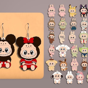 Labubu Earring SVG Cut File, Kawaii Monster Jewelry Design, DIY Earrings for Cricut & Laser Cutting, Instant Digital Download