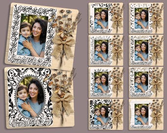 Mother’s Day, Father‘s Day Photo Frame, Wallet size photo gift for mom, frame SVG, shelf sitter magnet SVG, Mother’s Day gift laser cut file