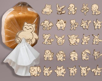 Cute Animal Bag Clip SVG Bundle Cut File Svg,Kawaii Food Clip Holder Cut File,Wooden Bread Bag Clip,Funny Kitchen Accessories, Glowforge SVG