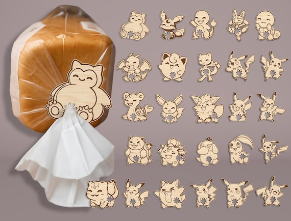 Cute Animal Bag Clip SVG Bundle Cut File Svg,Kawaii Food Clip Holder Cut File,Wooden Bread Bag Clip,Funny Kitchen Accessories, Glowforge SVG