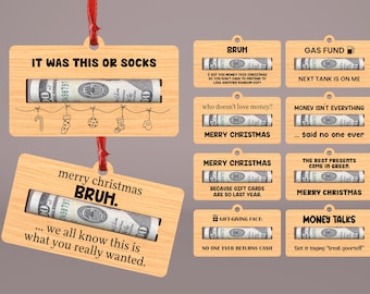 Christmas Money Holder Ornament Laser Cut Files, Bruh Money Card Ornament Svg,Bro Money Holder Gift for Teens,Funny Money Holder ,Money Gift