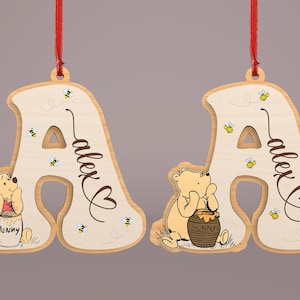 Personalized Cartoon Alphabet Ornament Cut File Svg, Cartoon Characters Ornament Svg,Alphabet Ornament Svg, Baby Shower Svg ,Glowforge Files