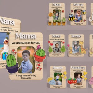 Magnet photo fête des mères, cadeau fête des mères, cadre photo, cadeau pour maman, cadeau pour grand-mère, cadre photo fête des mères, photo d'enfants, réfrigérateur