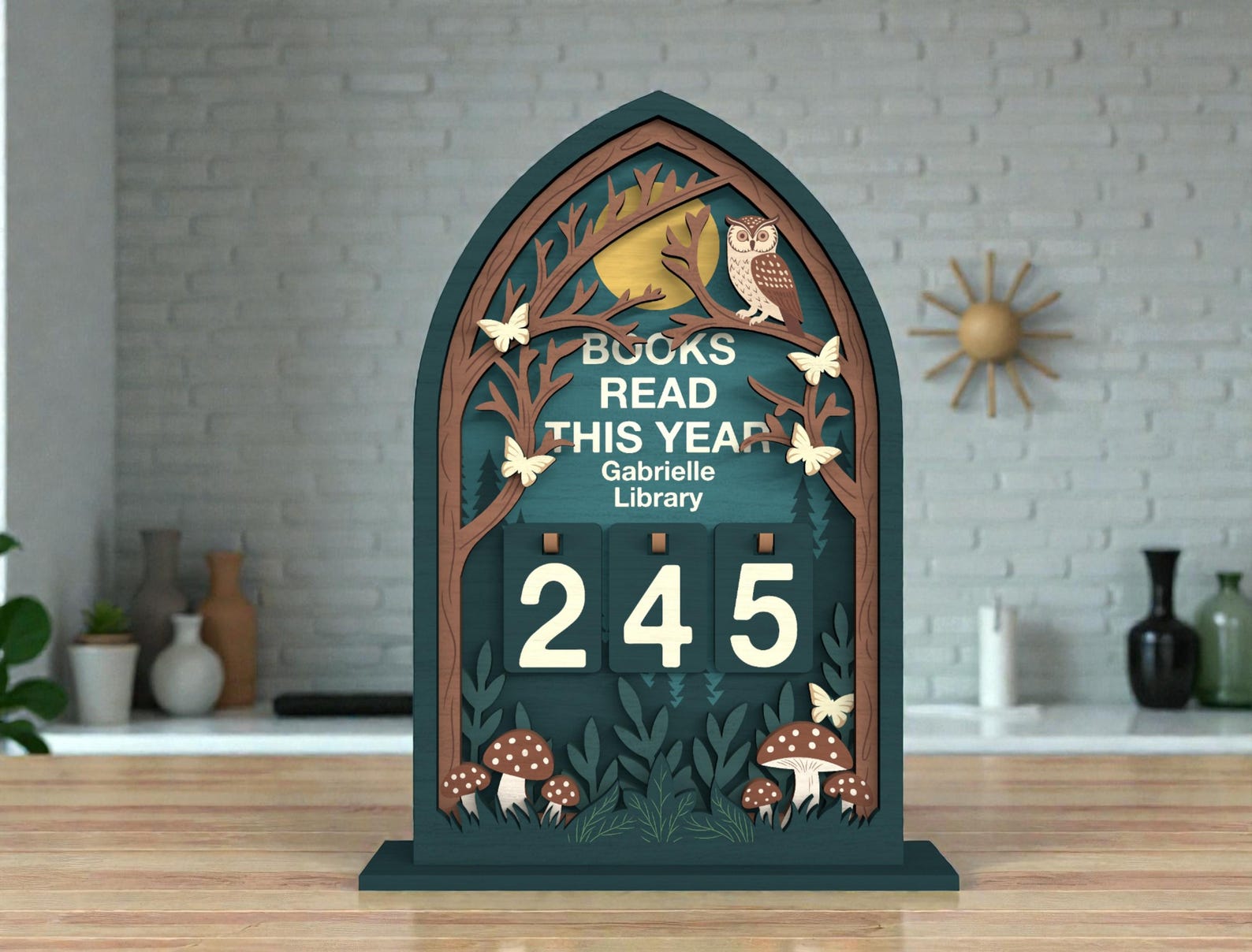 Library Counting Display Books Read This Year Counter SVG, Forest Reading Tracker Sign ...