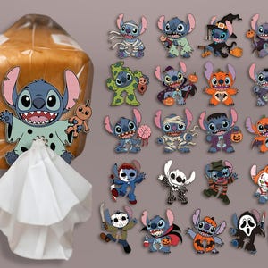 Niedliche Monster Brot Clip SVG, Cartoon Halloween Taschenclips, Brotbeutelclips/Halter für Laserschnitt, Gruselige Küchen Dekor Vorlage